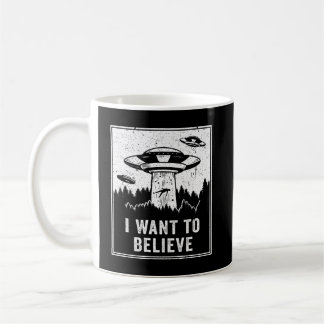 Vintage Alien UFO Hunter I Want To Believe Retro P Coffee Mug