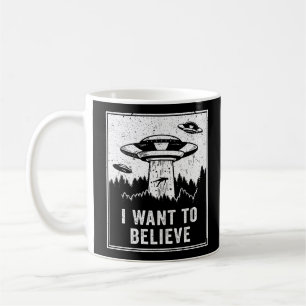 Vintage Alien UFO Hunter I Want To Believe Retro P Coffee Mug