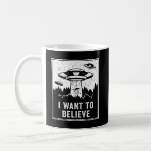 Vintage Alien UFO Hunter I Want To Believe Retro P Coffee Mug