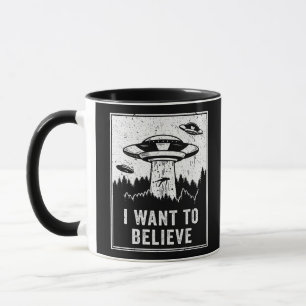 Vintage Alien UFO Hunter I Want To Believe Retro P Mug