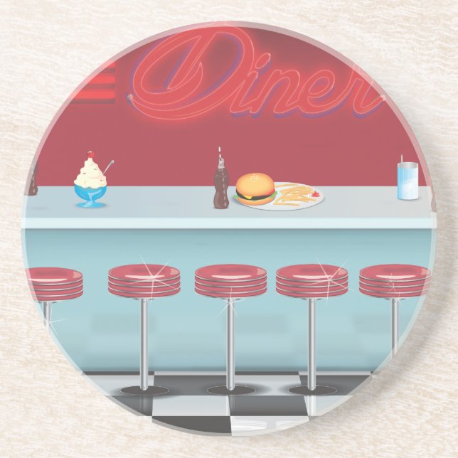 Vintage All American Diner Coaster (Front)