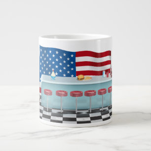 Vintage All American Diner Large Coffee Mug