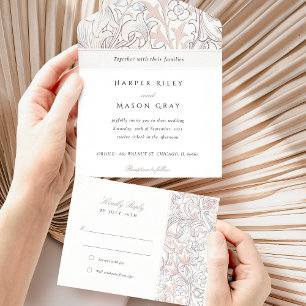 Vintage All-in-One Tear-Away RSVP Invitation