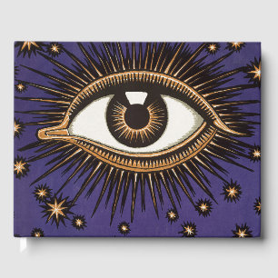 Vintage All Seeing Eye Mystic Celestial Art Guest Book