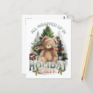 Vintage All Wrapped Up Holiday Postcard