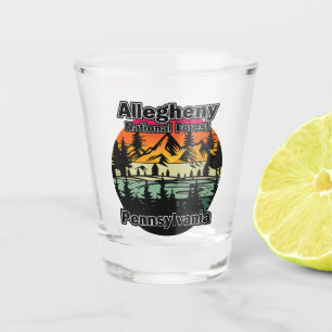 Vintage Allegheny National Forest Pennsylvania Shot Glass