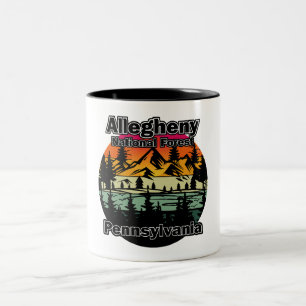 Vintage Allegheny National Forest Pennsylvania Two-Tone Coffee Mug
