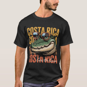 Vintage Alligator Costa Rica Travel Art T-Shirt