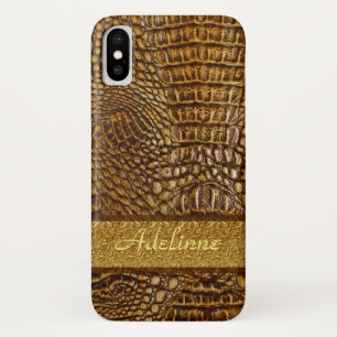 Vintage Alligator Skin Custom Mobogram iPhone X Case