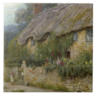 Vintage Allingham Mother Child Entering A Cottage Ceramic Tile