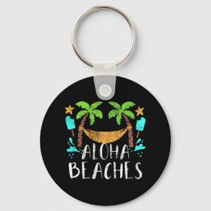 Vintage Aloha Beaches Hawaiian Hawaii Vacation Bea Key Ring