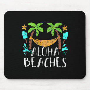 Vintage Aloha Beaches Hawaiian Hawaii Vacation Bea Mouse Pad