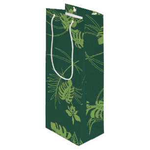 Vintage Aloha Gift Bag   Lau Barkcloth Green