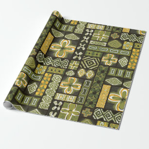 Vintage Aloha Gift Wrap   Pua Green