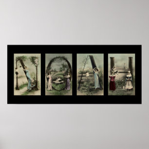 Vintage Alphabet Letter Name Art Poster