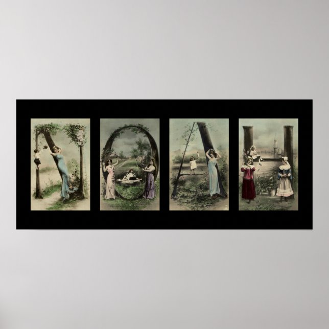 Vintage Alphabet Letter Name Art Poster (Front)