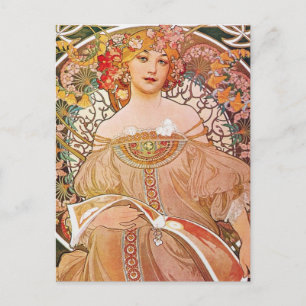 Vintage Alphonse Maria Mucha Art Postcard