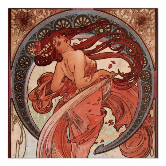 Vintage Alphonse Mucha Dance Invitations