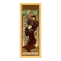 Vintage Alphonse Mucha Lorenzaccio vertical banner