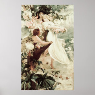 Vintage Alphonse Mucha Spirit of Spring  Poster