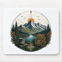 Vintage Alpine Wilderness Adventure Landscape Art