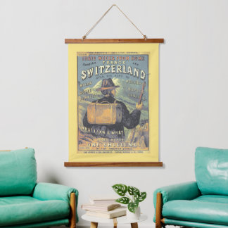 Vintage Alps Switzerland to France Travel  Hanging Tapestry