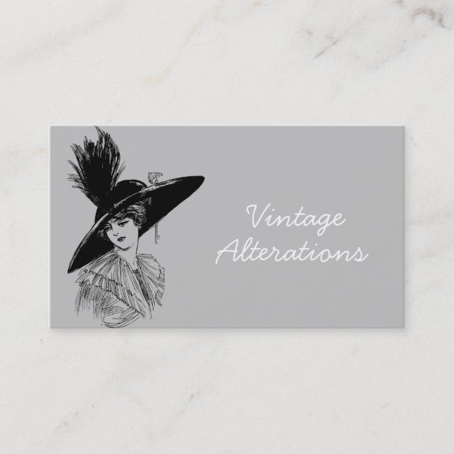 Vintage Alteration Seamstress Designer Business Card (Front)