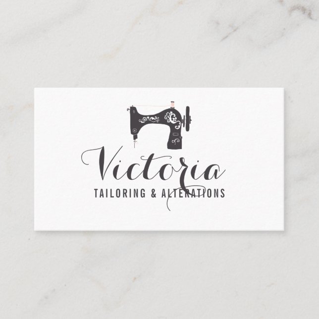 Vintage Alteration  Seamstress Tailor Business Car Card (Front)