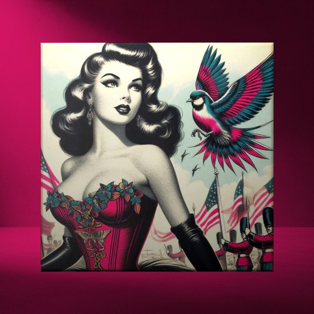 Vintage Alternative Corset Pin Up Ceramic Tile (Creator Uploaded)