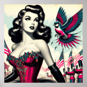 Vintage Alternative Corset Pin Up Poster