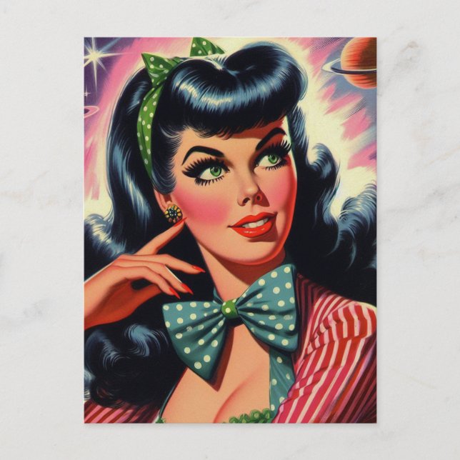 Vintage Alternative Pin Up Postcard (Front)