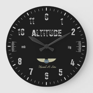 Vintage Altimeter Large Clock