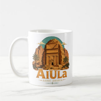 Vintage AlUla Saudi Arabia Travel Art Landmark Coffee Mug