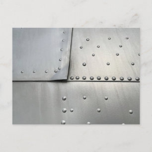 Vintage Aluminium Aircraft Skin  Holiday Postcard