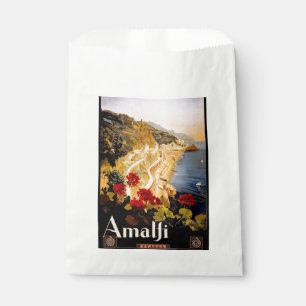 Vintage Amalfi Italia Travel Graphic Poster Art Favour Bag