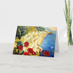 Vintage Amalfi Italy Europe Travel Holiday Card