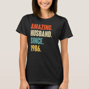 Vintage Amazing Husband Since 1986 36 Wedding Aniv T-Shirt