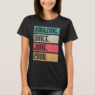 Vintage Amazing Since June 2000 Happy Birthday 22 T-Shirt
