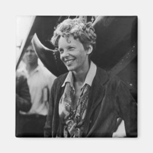 Vintage Amelia Earhart Photo Portrait Magnet