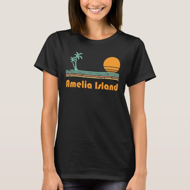 Vintage Amelia Island Beach Sunset T-Shirt (Front)
