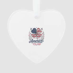 Vintage America 1776 2026 Patriotic Clover Shirt_1 Ornament