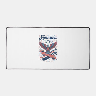 Vintage America 1776 Eagle Patriotic Shirt Design_ Desk Mat