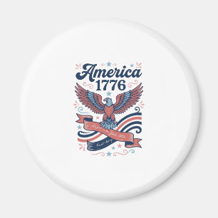Vintage America 1776 Eagle Patriotic Shirt Design_ Magnet