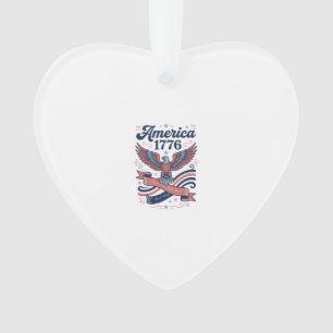 Vintage America 1776 Eagle Patriotic Shirt Design_ Ornament
