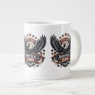 Vintage America 250 Bald Eagle 1776-2026 Patriotic Large Coffee Mug