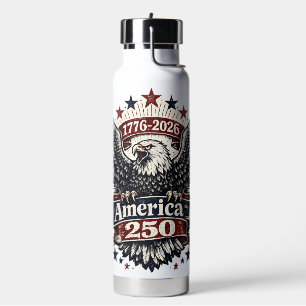 Vintage America 250 Bald Eagle 1776-2026 Patriotic Water Bottle