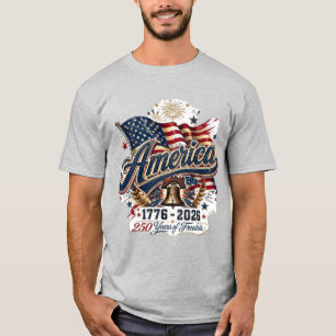 Vintage America 250 Years of Freedom 1776-2026 Pat T-Shirt