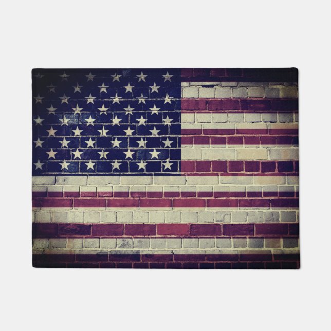 Vintage America flag Doormat (Front)