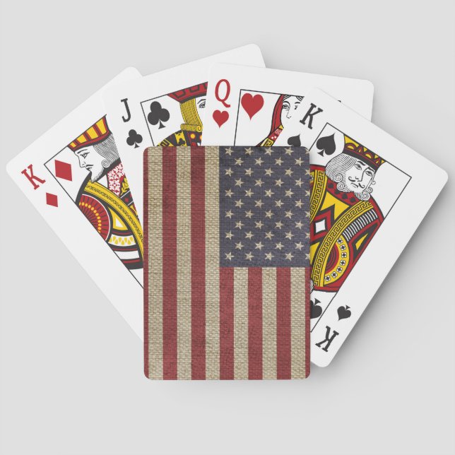 Vintage America Flag  Playing Cards (Back)