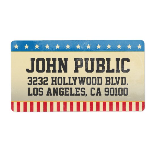 Vintage America Grunge Stars and Stripes Shipping Label